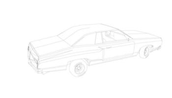 arte lineal de diseño de autos antiguos