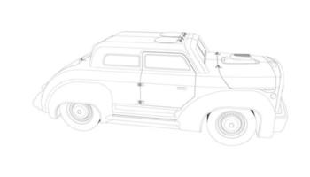 Old car design line art vector