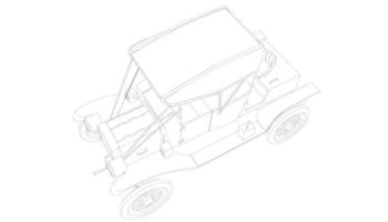 arte lineal de diseño de autos clásicos vector