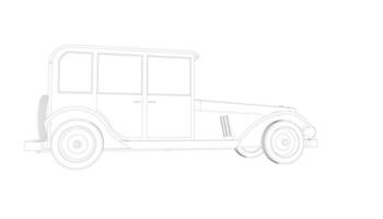 arte lineal de diseño de autos clásicos vector