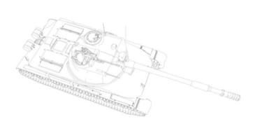 arte lineal de tanques militares vector