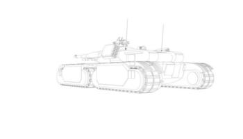 arte lineal de tanques militares vector