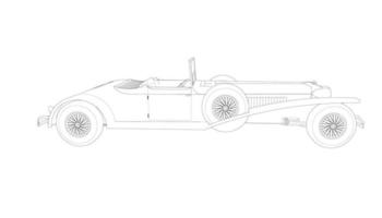 Vintage car design line art vector