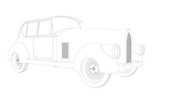 arte lineal de diseño de autos antiguos vector