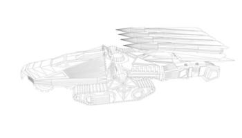 line art of destroyer tank vector