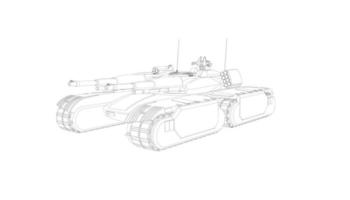 arte lineal de tanques militares vector