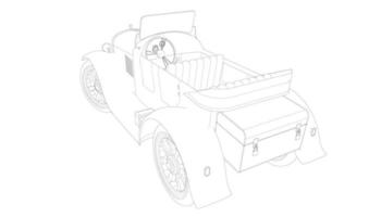 Vintage car design line art vector