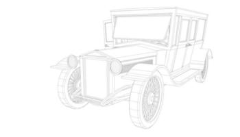 arte lineal de diseño de autos antiguos vector