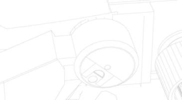 line art of military tanks vector