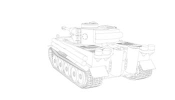 arte lineal de tanques militares vector