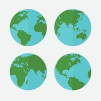 flat world universe earth globes logo collection design