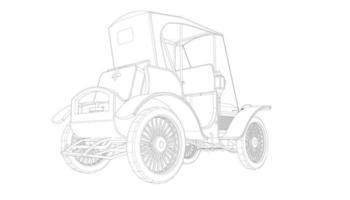 Old car design line art vector