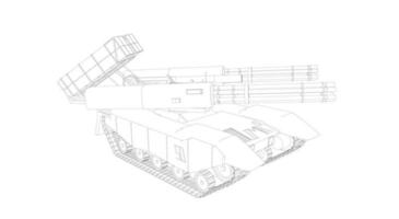 line art of military tanks vector