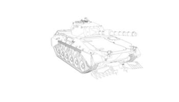 arte lineal del tanque destructor vector