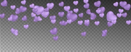 Romantic background with falling hearts vector