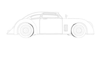 arte lineal de diseño de autos antiguos vector