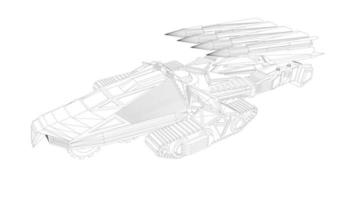 line art of destroyer tank vector