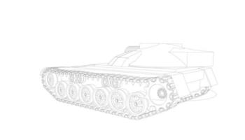 arte lineal del tanque de asalto vector