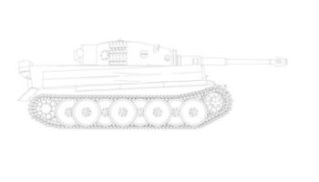 arte lineal de tanques militares vector