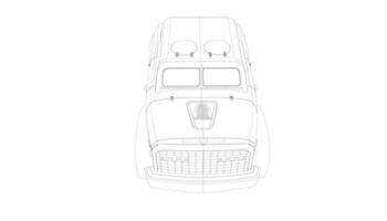 arte lineal de diseño de autos antiguos vector