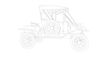 classic car design line art vector