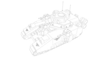 line art of destroyer tank vector