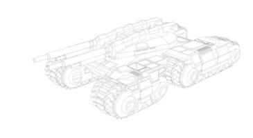 arte lineal de tanques militares vector