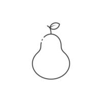 Outline icon of pear vector illustration