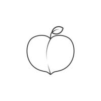 Outline icon of peach illustration vector