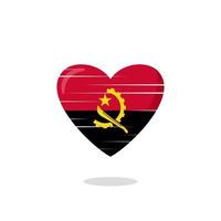 Angola flag shaped love illustration vector