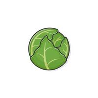 Cartoon icon of brussels sprouts vector