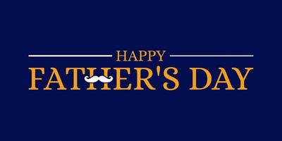 Father's day title text. Gold font, happy text and moustache. vector