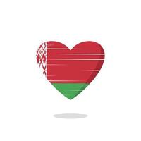 ilustración de amor en forma de bandera de bielorrusia vector