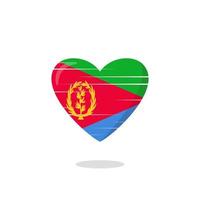 ilustración de amor en forma de bandera de eritrea vector