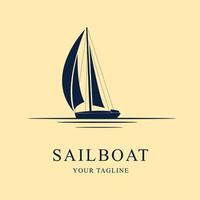 Sail boat - vector logo template concept illustration. Ship sign. Design element.