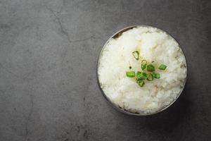 warm cooked rice in bowl photo