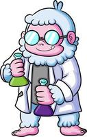 The scientist yeti is making the poison in the laboratory vector