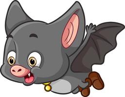 The cute bat is flying in the midnight for looking the food vector