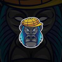 Ape With Vintage Hat Mascot Logo vector