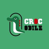 Crocodile Animal Logo Design Concept Vector