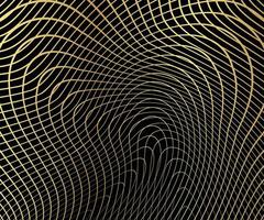 Gold luxurious circle pattern with golden wave lines over. Abstract background, vector illustration