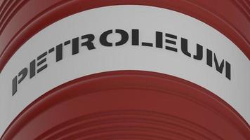 Fuel in painted steel cans red petrochemical industry 3d image render illustration photo