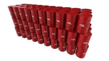 Crude oil metallic container on white background to use as a resource 3d render illustration photo