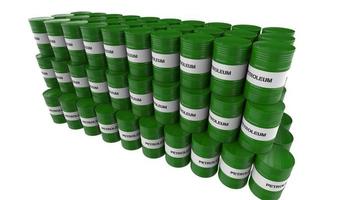 Gas fuel 3d render illustration barrels arranged in array stacked against each other photo