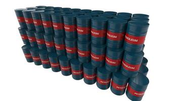 Gas fuel 3d render illustration barrels arranged in array stacked against each other photo