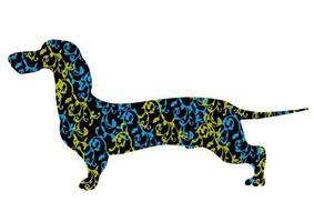 Ilustración de vector de dachshund de raza de perro.