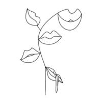 Set of women's lips of different shapes. vector