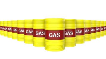 Crude yellow oil metallic container on white background to use as a resource 3d render illustration photo