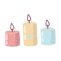 Decorative aroma candles. Vector illustration.