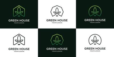 plantilla de logotipo de casa verde con concepto moderno vector